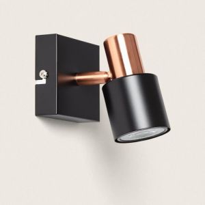 Applique Murale Et De Plafond Orientable Métal 1 Spot Albus Black Rose Noir 25 Mm