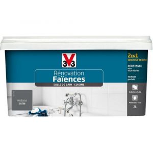 V33 Peinture Rénovation faïence salle de bain/cuisine ardoise satin 2L