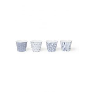 Tokyo Design Studio 4 Tasses à café en Porcelaine Nippon blanc/bleu - 18 cl