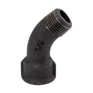 Atusa Raccord fonte noire coud&eacute; 45&deg; &agrave; visser - MF 1'1/2 - Grand rayon - N&deg; 40 - Virfollet & cie