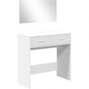 VidaXL Coiffeuse Avec Miroir Blanc 80x39x80 Cm