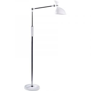 Beliani Lampadaire Blanc en Matériaux Synthétiques 169 cm à 2 led Bras Réglable Andromeda