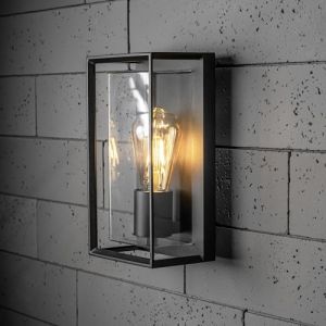 CGC FLORIANA Applique Ext&eacute;rieure Noire Diffuseur Transparent E27 Vis Standard IP54