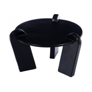 Hellin Table basse ronde en aluminium noir D64