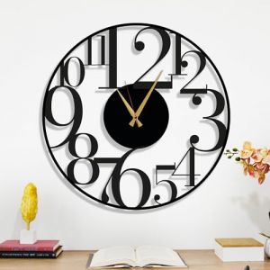 Horloge Murale - DEKORY - Minimaliste - 35 cm - Acier Noir Mat - M&eacute;canisme Silencieux