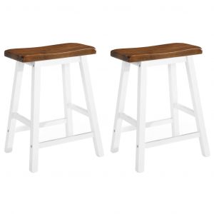 Image de VidaXL Tabourets de bar 2 pcs Bois massif