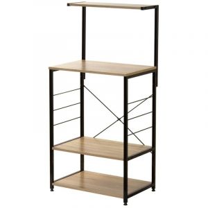 Calicosy Etagère de cuisine 4 niveaux en bois Beige