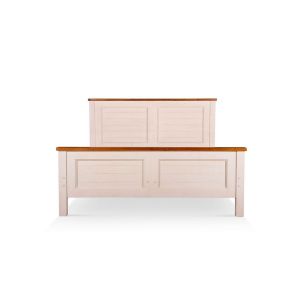 Décoration d'Autrefois Lit double bois blanc 166x222x132cm
