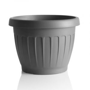 Bama Earth Vase Pot de Fleurs, 40 x 26 x 30 cm, Résine, Gris, 40 cm