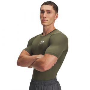 Under Armour Homme Heatgear Compression Short-Sleeve T-Shirt, Marine Od Vert/Blanc, XS EU