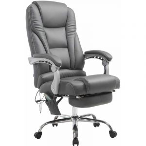 Image de CLP Fauteuil de Bureau Pacific en Similicuir avec Fonction de Massage Pivotant Réglable [Gris]