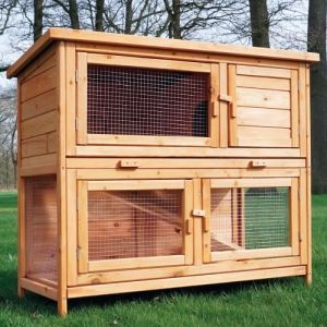 Image de Bb-loisir - Cage Clapier Enclos lapin Extérieur en bois Haute Qualité pour lapins petits animaux- Modèle : 022 Mukkel 104 x 55 x 94 cm