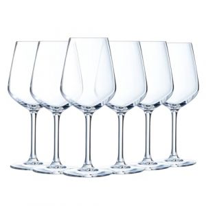 Luminarc Collection Vinetis - 6 verres &agrave; pied 50 cl - Design moderne et &eacute;l&eacute;gant - Fabriqu&eacute;s en France - Emballage renforc&eacute;