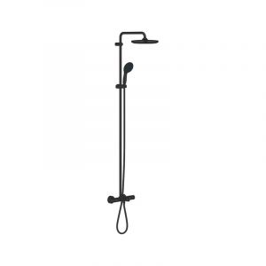 Grohe Vitalio Start Système de douche - mitigeur baignoire thermostatique - aquadimmer - tête de douche de 25cm - douchette de 11cm - noir mat