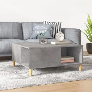 VidaXL Table basse gris b&eacute;ton 80x80x36,5 cm bois d'ing&eacute;nierie