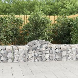 Mercatoxl Panier de gabions arqu&eacute; 200x30x60/80 cm Fer galvanis&eacute;
