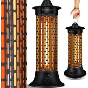 KESSER Chauffage radiant infrarouge sur pied, 1200W Efficacité énergétique, avec oscillation 360°, IP55, pour terrasse