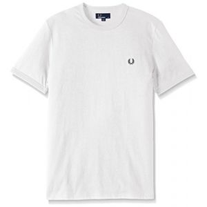 Fred Perry Ringer T-Shirt White, T-Shirt - S