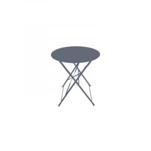 Image de Chalet et Jardin Table ronde d'extérieur pliante Bistro en acier - Gris