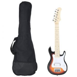 VidaXL Guitare électrique pour enfants et sac marron et blanc 3/4 30