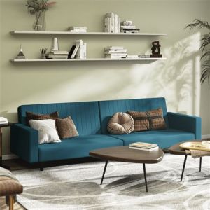 VidaXL Canapé-Lit À 2 Places Bleu Velours