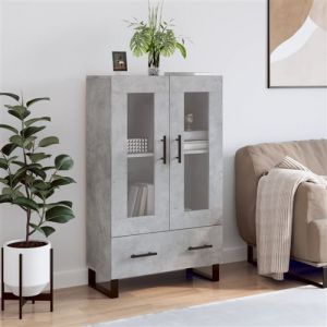 Image de VidaXL Buffet haut gris b&eacute;ton 69,5x31x115 cm bois d'ing&eacute;nierie