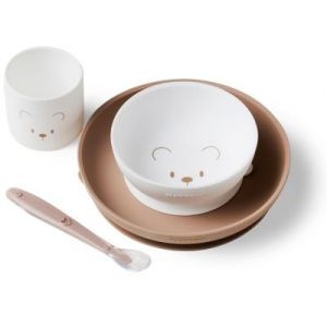 Nattou Coffret de repas 4 pcs ourson BLANC