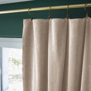 Rideau ajustable + 8 anneaux pince 140 x 270 cm velours de coton César Pampa naturel