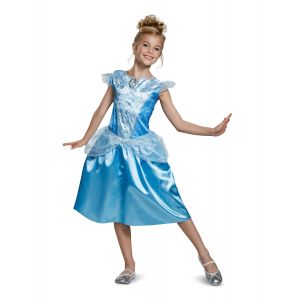 Ruedelafete Disney Officiel Classique Robe Cendrillon Fille, Déguisement Princesse Fille en Taille M