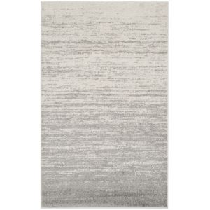 Tapis de salon interieur en ivoire & argent, 91 x 152 cm