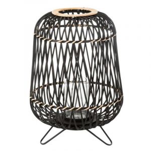 Prix Lanterne Déco Bambou sur Pied 41cm Noir