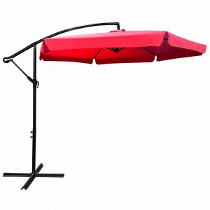 Parasol de jardin et de terrasse CYNIA imperméable en vert foncé, Poids 11,7 kg Dimensions L300 x l300 x H245 cm