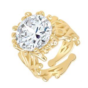 Bague Femme So Charm - B3333-DORE-BLANC - Bague Femme Dor&eacute;e