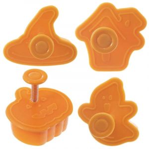 Orion Moules a patisserie halloween lot de 4 et tampon a motif