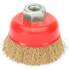 Wolfpack Brosse tasse avec fil d'acier laiton filetage M14, Ø 100 mm, fil de 0,30 mm.