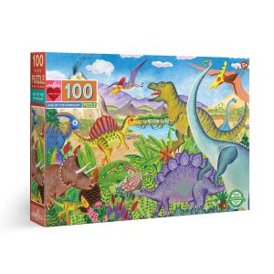 Image de Eeboo Puzzle Le temps des Dinosaures 100 pi&egrave;ces
