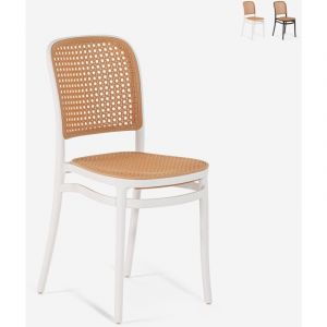 Ahd Amazing Home Design - Chaise cuisine restaurant extérieur empilable style classique Vihmin - Blanc