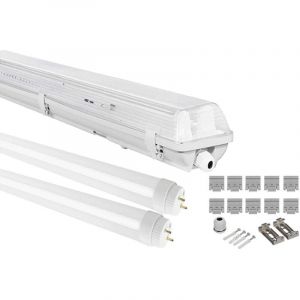 4x G13 LED lampe étanche IP65, 2x T8 LED, 36W 3600LM 120cm, blanc chaud 3000K