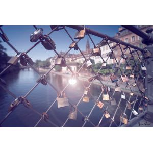 Ceanothe Tableau sur toile passerelle de l'abreuvoir Strasbourg 45x65 cm