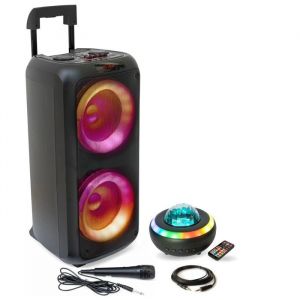 Madison Pack Karaoke Enceinte Bluetooth MAD-ASTRAL300 300W USB SD - 2 Micros Sans Fil UHF - Soir&eacute;e Enfant Anniversaire F&ecirc;te Musique Boum