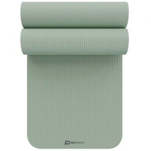 Tapis de fitness Hop-Sport 190 x 60 cm x 1 cm, tapis de sport - ménageant les articulations & antidérapant, tapis de fitness en mousse NBR + sangle de transport, Vert clair