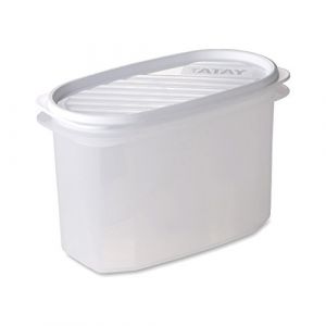 Tatay Bo&icirc;te Alimentaire, Herm&eacute;tique, 1.2 L Capacit&eacute;, Couvercle &agrave; pression flexible, sans BPA, passe au Micro-ondes et au Lave-vaisselle, Blanc. Dimensions : 18,4 x 9,7 x 12,2 cm