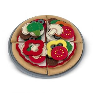 Melissa & Doug Ensemble Kit de Pizza en Feutre | Jeux de nourriture | Premier Âge | Jouet sensoriel | 3+ | Cadeau pour garçon ou fille, 6