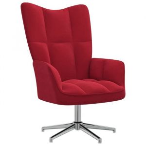 VidaXL Chaise de relaxation Rouge bordeaux Velours
