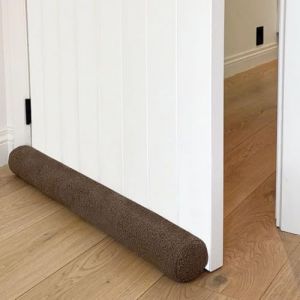 Rori boudin de porte magnétique pour portes 100 cm - teddy taupe - contre la traction et le bruit - boudin de porte rond