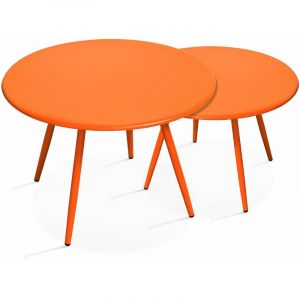 Oviala Tables basses de jardin en métal, Palavas - Orange