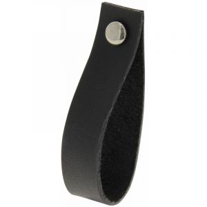 Bouton ou poignée tirette entraxe 128mm cuir finition noir - CADAP - PB0528/10S