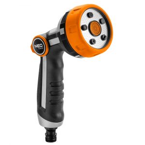Arroseur multifonctionnel, 5 fonctions, r&eacute;glable en continu, disque m&eacute;tallique - NEO TOOLS