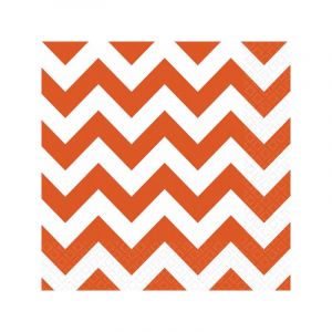 Amscan 20 Serviettes papier chevrons orange