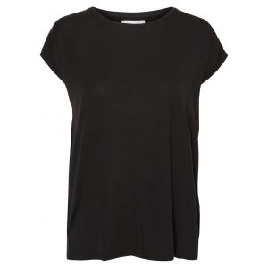 Vero Moda Vmava Plain SS Top GA Noos T-Shirt, Noir Black, Medium Femme